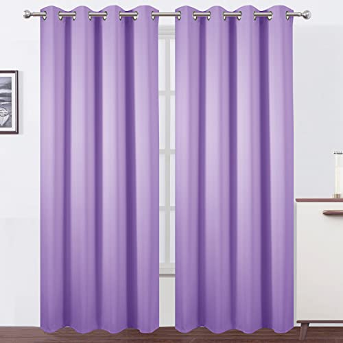Lilac Blackout Curtains 52 x 84 inch (Lavender / 52"W x 84"L (Pack of 2))