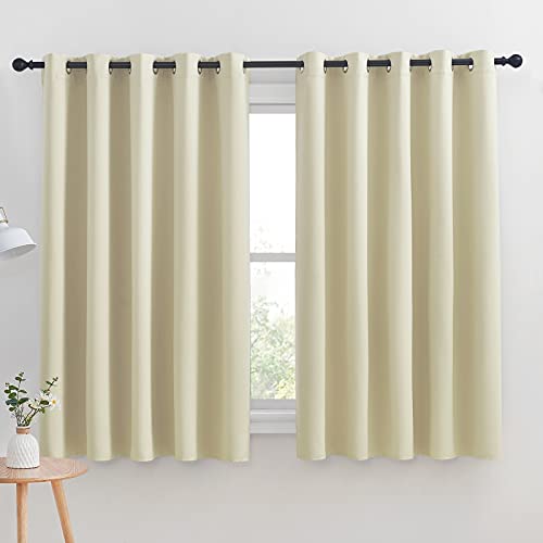 Room Darkening Curtain Panels for Cafe (Beige / 70"W x 63"L (Pack of 2))
