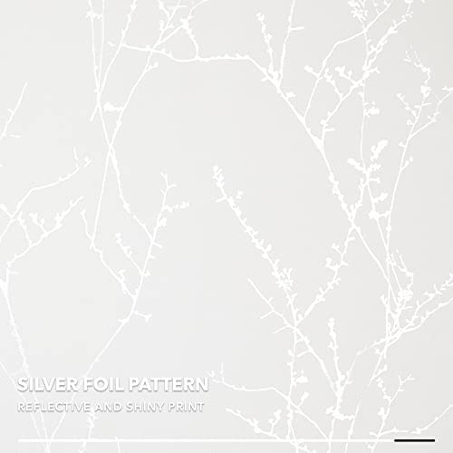 Living Room Curtains 84 Inches Long (Pure White/Tree Branch / 52"W x 84"L (Pack of 2))