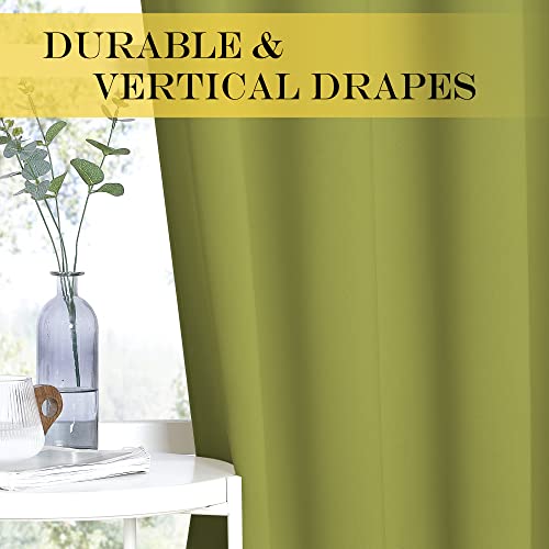 Blackout Patio Curtains 100 x 144 Inches Long for Sliding Door Extral Wide Blackout Curtain Panels Thermal Insulated Room Divider (Fresh Green / 100"W x 144"L (Pack of 1))
