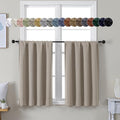 Ava Stone Short 36 Inches Blackout Curtain 2 Panels Set (Stone / 40"W x 36"L (Pack of 2))