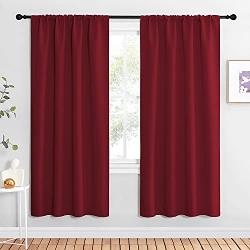 Christmas Burgundy Red Blackout Curtains 72 inches Long (Burgundy Red / 42"W x 72"L (Pack of 2))