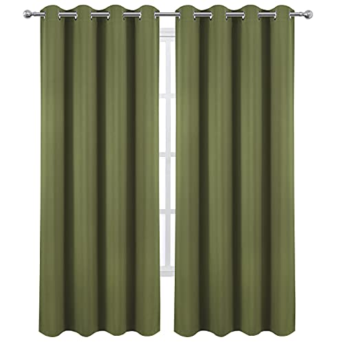 Olive Green Thermal Blackout Curtains (Olive Green / 52"W x 108"L (Pack of 2))