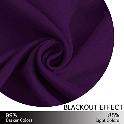 Blackout Curtains 38x45 inch Purple Thermal Drapes (Purple / 38"W x 45"L (Pack of 2))