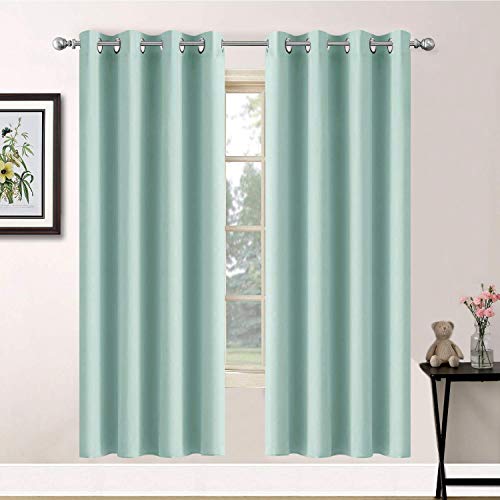 Room Darkening Curtains 52x63 inch Length Aqua (Aqua / 52"W x 63"L (Pack of 2))