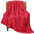 Fleece Blanket Soft Plush Twin Size Blanket Red 60"x80" (Red / Twin(60"x80"))