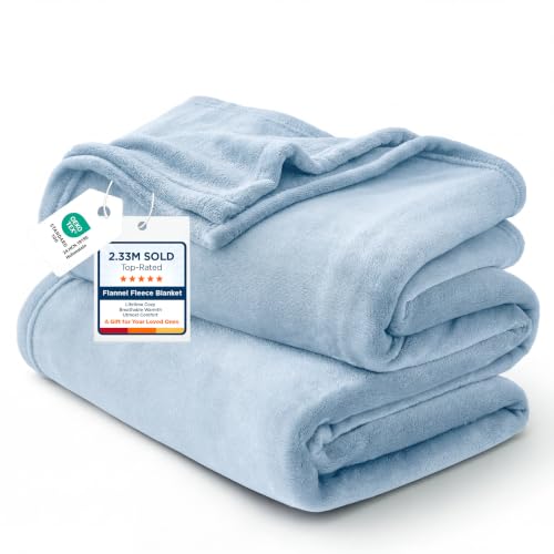 Fleece Throw Blanket for Couch Light Blue (Light Blue / Throw XL (50" X 70"))