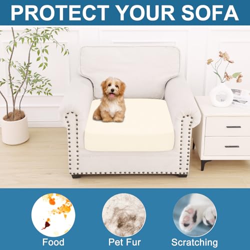 Couch Cushion Covers (Cream / Seat 1 Pack)