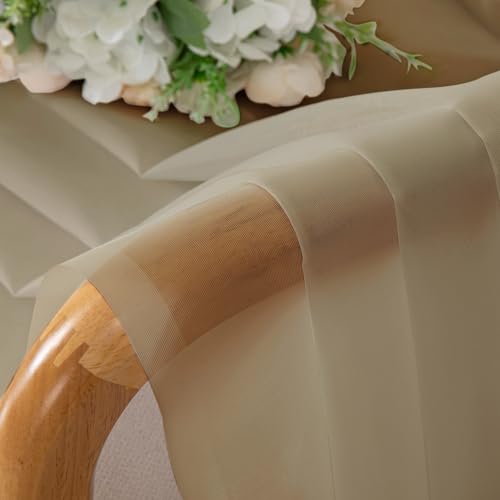 Taupe Sheer Curtains 72 Inches Long 2 Panels (Taupe / 42"W x 72"L (Pack of 2))