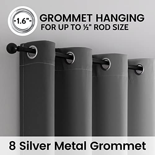 100% Blackout Ombre Bedroom Curtains Grey and Greyish White (52"W x 72"L (Pack of 2) / Gray White)