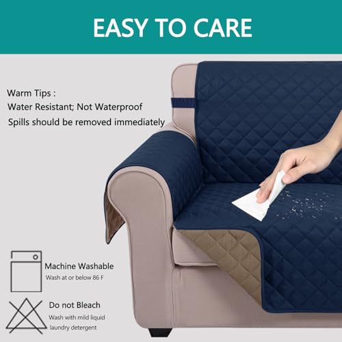 Reversible 23''Recliner Small Chair Cover (Navy/Taupe / 23''recliner-small)
