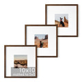 Walnut Oak Wood 10x10 Picture Frames (Set of 03 / Walnut Oak / 10x10 in)