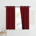 100% Blackout Curtains with Black Liner Backing (Burgundy Red / 37"W x 40"L (Pack of 2))