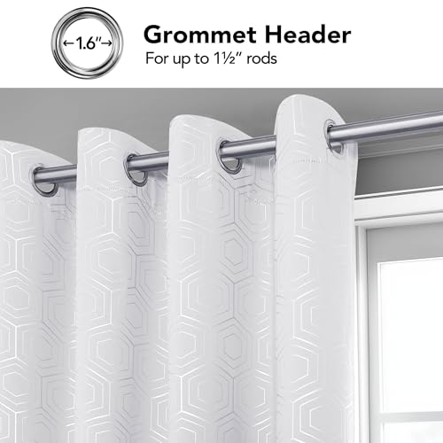 Room Darkening Curtains (Star White/Hexagon / 52"W x 72"L (Pack of 2))