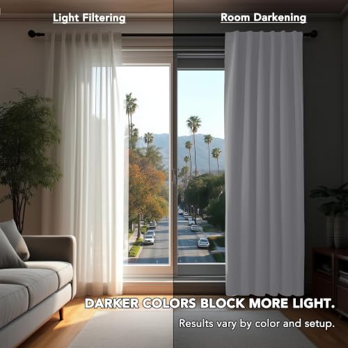 Blackout Curtain Panels for Kids Bedroom Room Darkening Back Tab and Rod Pocket Curtains 42Wx72L Inch Greyish White 2 Panels (Star White / 42"W x 72"L (Pack of 2))