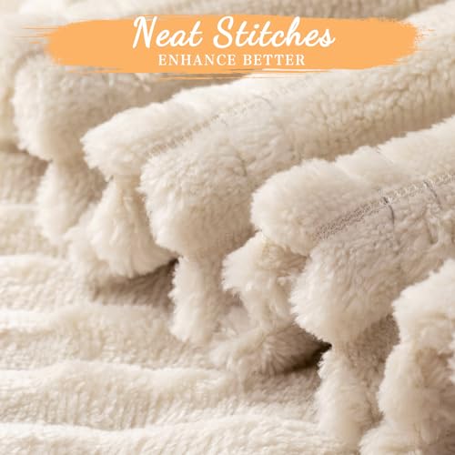 12 Pcs Flannel Blankets Bulk (Beige)