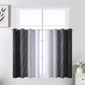 Black and Greyish White Ombre Blackout Curtains for Bedroom 52x36 Inch Long (Black and Greyish White / 52"W x 36"L (Pack of 2))