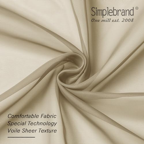 Taupe Sheer Curtains 72 Inches Long 2 Panels (Taupe / 42"W x 72"L (Pack of 2))