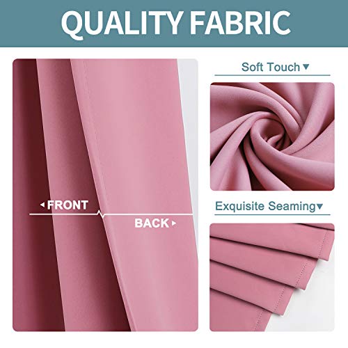 Room Darkening Curtains for Bedroom and Living Room 78 Inch Long (42"W x 78"L (Pack of 2) / Pink)