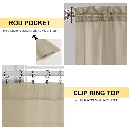 Taupe Sheer Curtains 84 Inches Long 2 Panels (Taupe / 42"W x 84"L (Pack of 2))