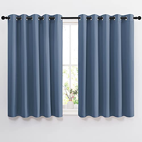 Bedroom Blackout Curtains and Drapes 54" L (Stone Blue / 66"W x 54"L (Pack of 2))