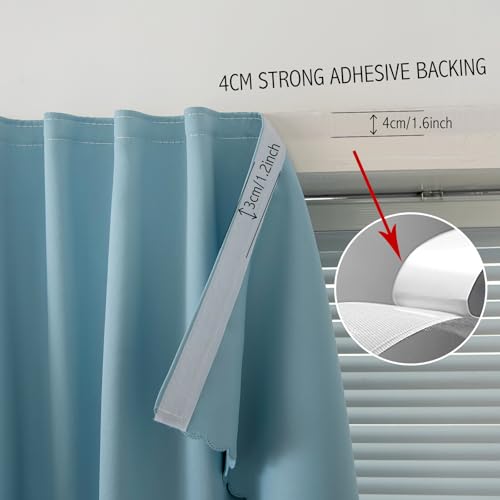 Self Adhesive Curtains (59"W x 71"L (Pack of 1) / Lake Blue)