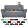 Super Stretch Couch Cover (Light Grey / Large (72"-92"))