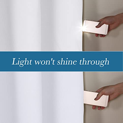 100% Blackout Linen Curtains 96" L White Grommet (White / 100"W x 96"L (Pack of 1))
