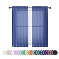 Sheer Curtains 54 Inch Length 2 Panels Set (Royal Blue / 42"W x 54"L (Pack of 2))