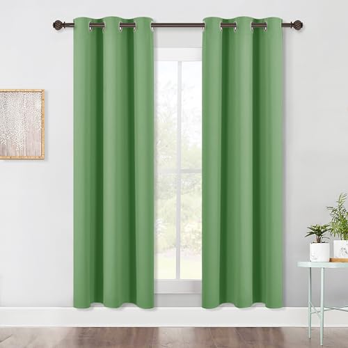 Bedroom Blackout Draperies Panels (Forest Green / 42"W x 72"L (Pack of 2))