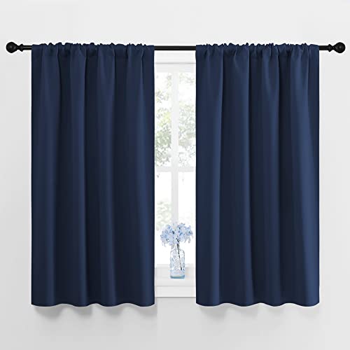 Curtains Blackout Draperies (Navy / 42"W x 48"L (Pack of 2))