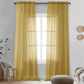 Gold Sheer Curtains 90 Inches Long 2 Panels (Gold / 42"W x 90"L (Pack of 2))