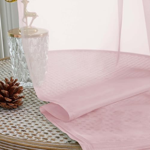 Extra Long Blush Pink Sheer Curtains 108 Inches Long 2 Panels (Blush Pink / 59"W x 108"L (Pack of 2))
