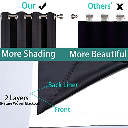 Pure White 100% Blackout Curtains 54 Inches Long 52" Wide 2 Panel (52"W x 54"L (Pack of 2) / Pure White)