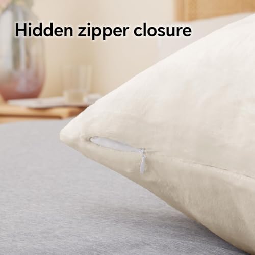 Flannel King Size Pillow Cases Set of 2 (Off White / 36" x 20" (Pack of 2))
