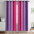 Ombre Pink and Purple Curtains for Bedroom (52"W x 72"L (Pack of 2) / Pink and Purple)
