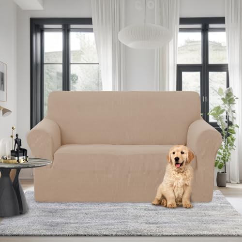 Loveseat Cover Stretch Couch Cover Sofa Slipcover (Camel / Loveseat)