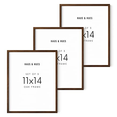 Walnut Wood Picture Frame Set of 3 (Set of 03 / Walnut Oak / 11x14 in)