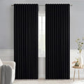 Black Back Tab Blackout Curtains 66x84 Inch Length 2 Panels Set (Black / 66"W x 84"L (Pack of 2))