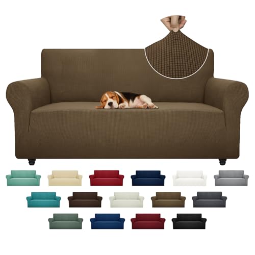 Super Stretch Couch Cover (Brown / Large (72"-92"))