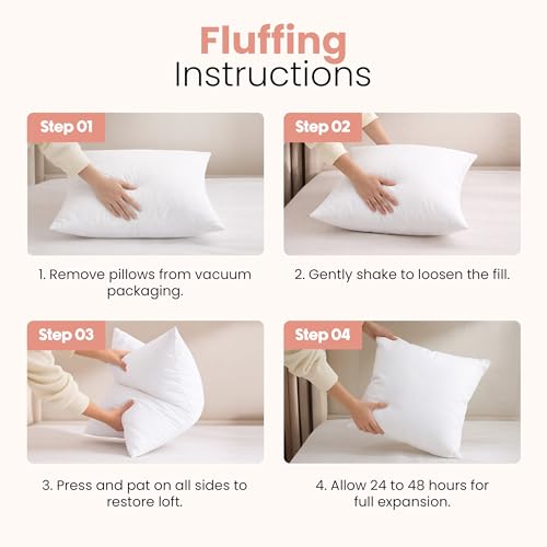 14x14 Pillow Inserts (White / 14x14 Inch)