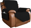 Reversible Quilted Oversized Recliner Sofa Cover (Large Recliner / Black/Black)