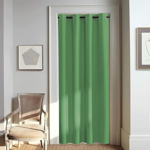 Door Curtain for Closet Doors 80 Inches Long 1 Panel (Froest Green / 46"W x 80"L (Pack of 1))