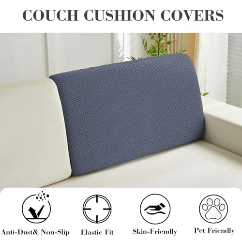 Sofa Covers Couch Covers for Sofa Pet Friendly Couch Cushion Covers Universal Sofa Covers Washable Stretch Slipcovers for Sectional Sofa (Texture Metal Gray / Back Cover M)