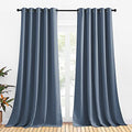 Thermal Insulated Curtains Blackout Draperies (Stone Blue / 70"W x 95"L (Pack of 2))