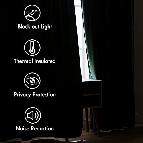 Velvet Curtains 52x105 inches 2 Panels Olive Green Blackout Curtains (Olive Green / 52"W x 105"L (Pack of 2))