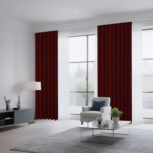 Burgundy Red Blackout Curtains 45 inch Length 2 Panels Set (Burgundy Red / 52"W x 45"L (Pack of 2))