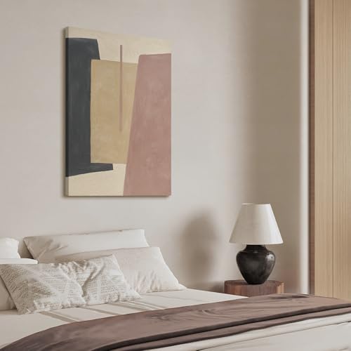 Modern Abstract Neutral Minimalist Geometric Canvas Wall Art for Home Decor (58 / 24"L x 36"W)