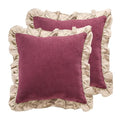 Vintage Red Linen Throw Pillow Covers (Coomburg Rose / 18" x 18" (Pack of 2))