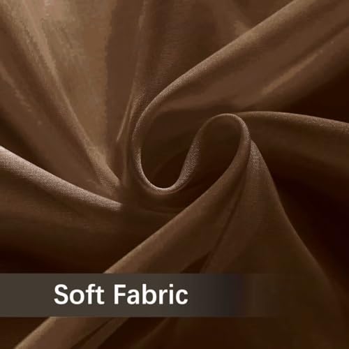 Solid Sheer Rod Pocket Curtain Voile Draperies 2 Panels White Beige Black Grey Coffee 52 Inch Width 84 Inch Long 1 Pair for Kitchen Bedroom Children Living Room Yard (Brown / 52"W x 84"L (Pack of 2))